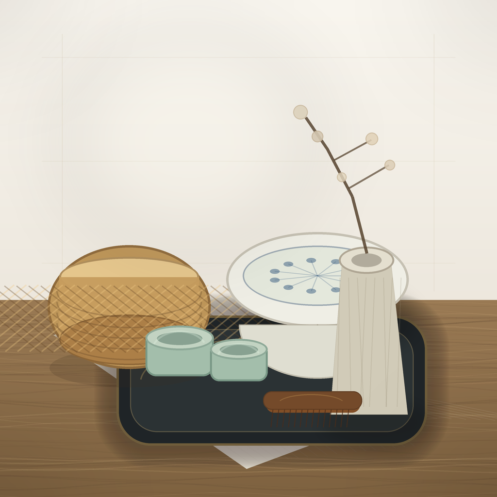 Curated crafts and daily lifestyle goods still life